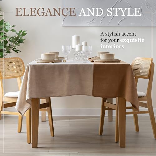 Linen Table Cloth for Rectangle Table - 60 x 108 in - 100% Flax Fabric