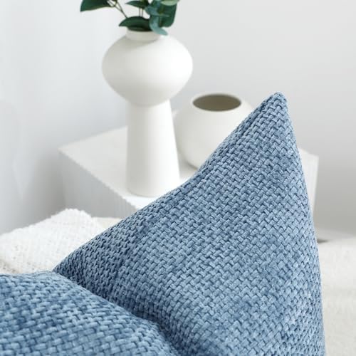 Stellhome Pack of 2 Chenille Neutral Decorative Throw Pillow Covers