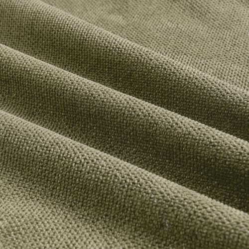 Fancy Homi Set of 2 Olive Green 22x22 Inch Soft Chenille Decorative