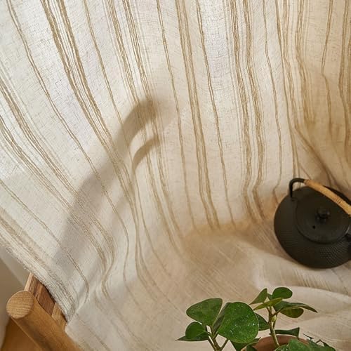 Bedroom Decore Window Treatments 96 Khaki Semi-Sheer 2 Pack Linen