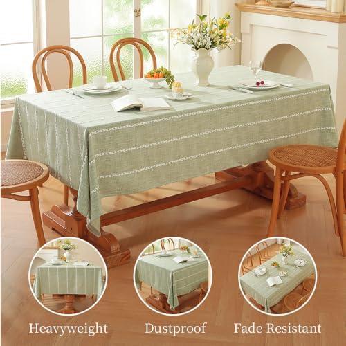 Zobesta Sage Green Tablecloths Rectangular 53x70 in Linen Sage Table
