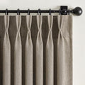 96 Inches Length Pinch Pleated Linen Curtains 2 Panels Burlywood