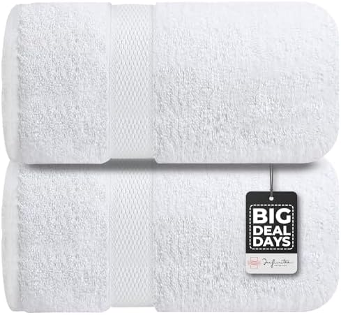 Infinitee Xclusives Premium White Hand Towels 6 Pack, 16x28 Inches