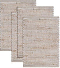 Cotton/Jute Placemats Set of 4-13x19 Inch - Natural-Ivory
