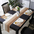 Abstract Rustic Brown White Gradient Table Runner and Placemats Set of