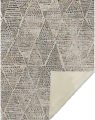Addison Rugs ASB591 Beige 50" x 70" Oversized Sherpa Throw Blanket