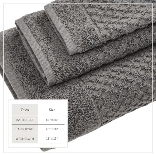 Great Bay Home Bath Towels - 100% Cotton 6 Piece Bath Sheet Set