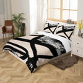 Feelyou Abstract Duvet Cover Kids Bedding Beige Grey Set Queen Size