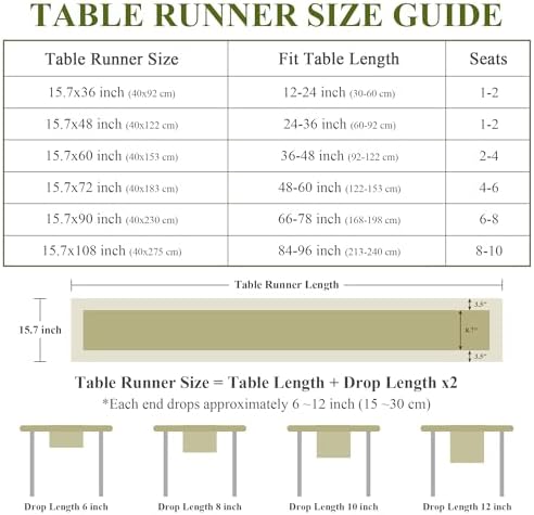 Linen Rustic Farmhouse Style Short Table Runner Beige Lace Basic Flax