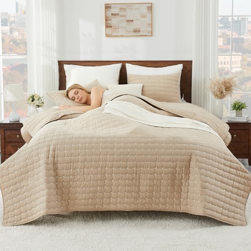 ENJOHOS 100% Cotton Oversized King Quilt, California King Bedspread