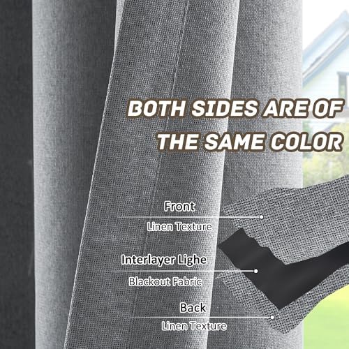 Extra Lenght 100% Blackout Curtains 120 Inch Length 2 Panels Set for