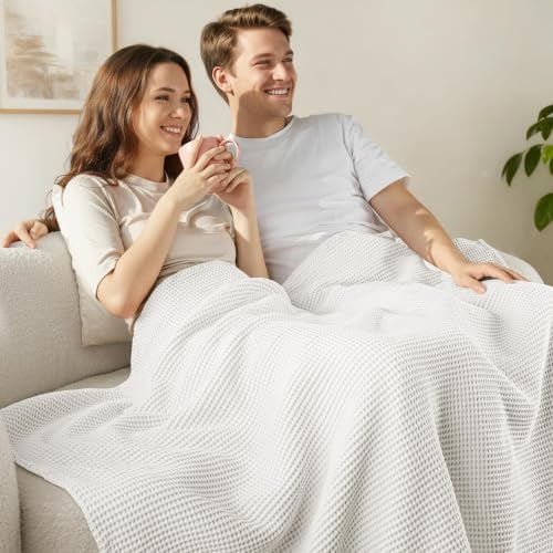 Exclusivo Mezcla 100% Cotton Waffle Blanket Queen Size for Bed