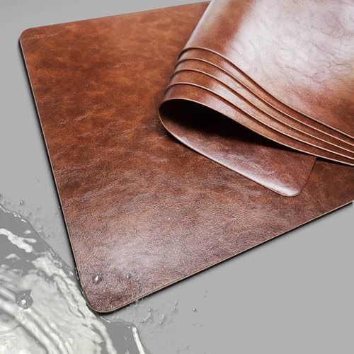 Classic Semi-Matte Brown Place Mats Wipeable, Vinyl Placemats Set of
