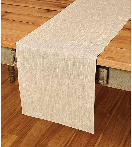 Solino Home 100% Pure Linen Table Runner Beige Long, Athena