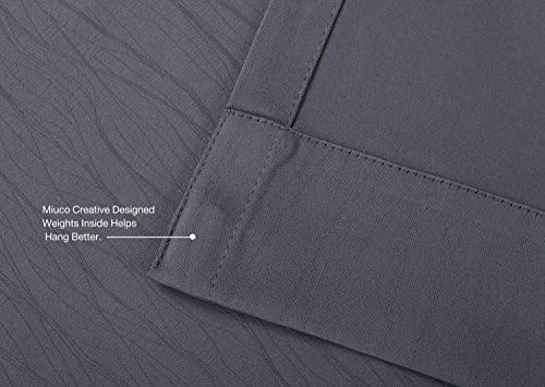 MIUCO Blackout Curtains Room Darkening Textured Grommet Window