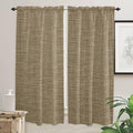 Vintage Brown Window Curtains 72 Inch Length, Farmhouse Retro Dark