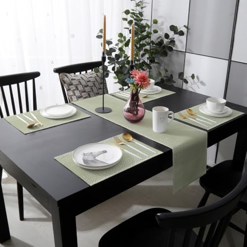Speckled Grain Table Runner and Placemats Set of 6 Gradient Fade Soft