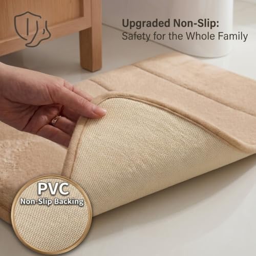 Memory Foam Bathroom Rugs Sets 2 Piece - Super Soft Absorbent Quick