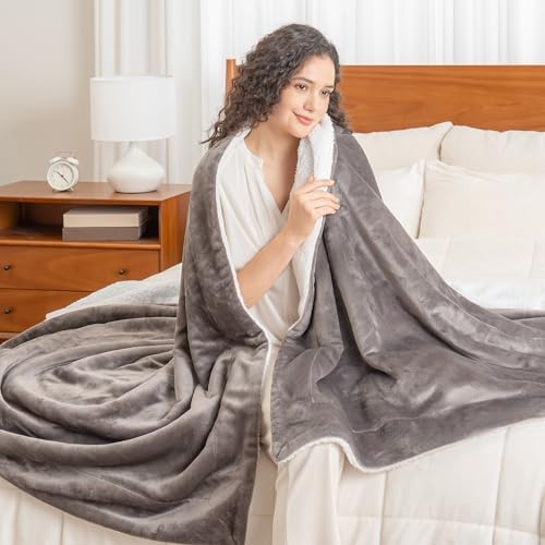 Berkshire Blanket-Sherpa Fleece Blanket, Warm and Soft Loftmink