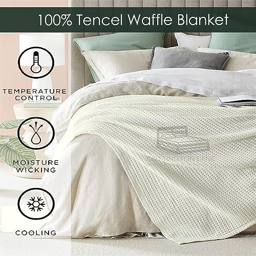 Cottington Lane 100% Tencel Waffle Weave Blanket King 108" x 90" Size