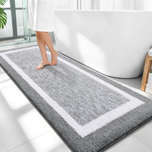 OLANLY Bathroom Runner Rugs 59x24, Extra Long Bath Mats for Bathroom
