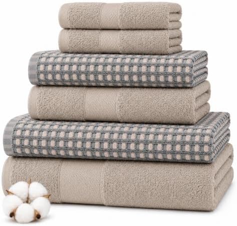 Modern Threads 6 Piece Bath Towel Set – Bathroom Towel Set with 2 Bath