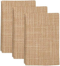 Tan Linen Kitchen Towels Set of 3, Rustic Boho Natural Sand Fiber