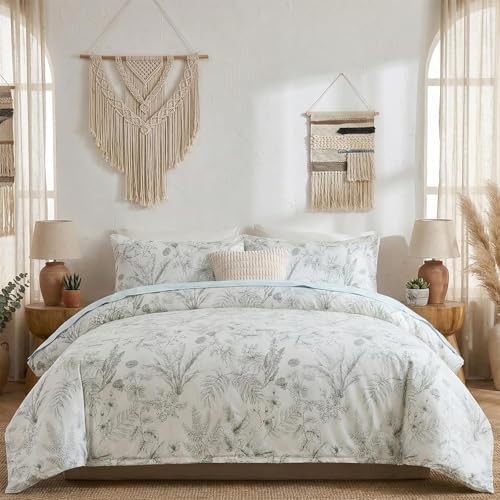 Duvet Cover and Pillowcases Set Queen Size 100% Nature Cotton