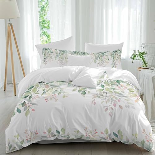 Chic D Duvet Cover Set Queen Size Leafs Plants Comforter Sets 1 Duvet