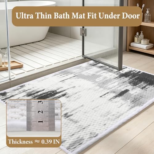 JIUZHEN Chenille Weave Bath Mats Super Absorbent Bathroom Mats Set Non