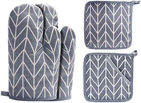 Oven Mitts and Potholders BBQ Gloves - Heat Resistant Non-Slip Cooking