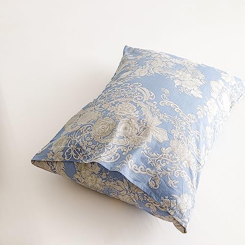 SUSYBAO Bohemian Damask Duvet Cover King 100% Cotton Boho Khaki Floral