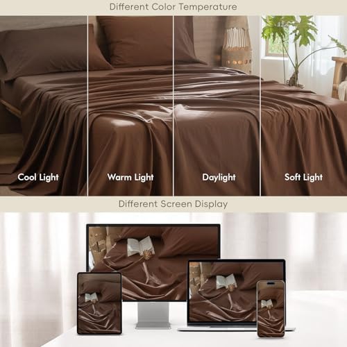 MOOMEE Flat Sheet Only 100% Washed Cotton Linen-Like Queen