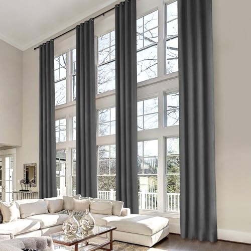 Frelement 10ft Long Blackout Curtains Chenille Curtains with Grommet