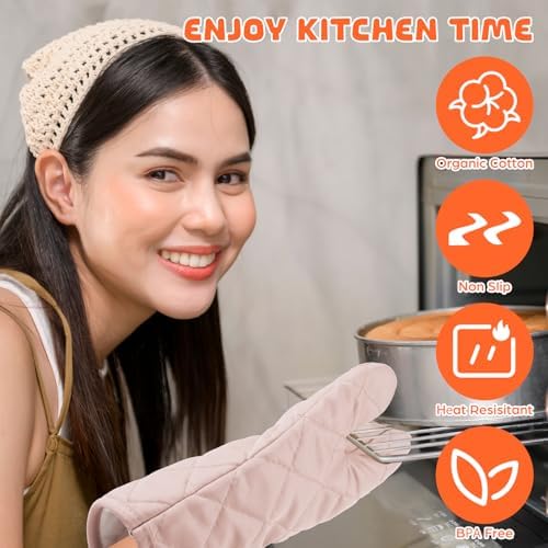 6 Pairs Heat Resistant Oven Mitts Kitchen Oven Gloves 11 Inch Long