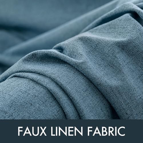 MIULEE 100% Blackout Linen Curtains for Bedroom 52x96 Inches Dusty