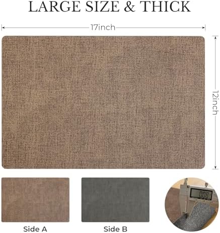 Romanstile Placemats Set of 6, Reversible Faux Leather Wipeable Table