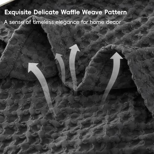 PHF Ultra Soft Waffle Weave Blanket for Bed, King Size, 104"* 90"