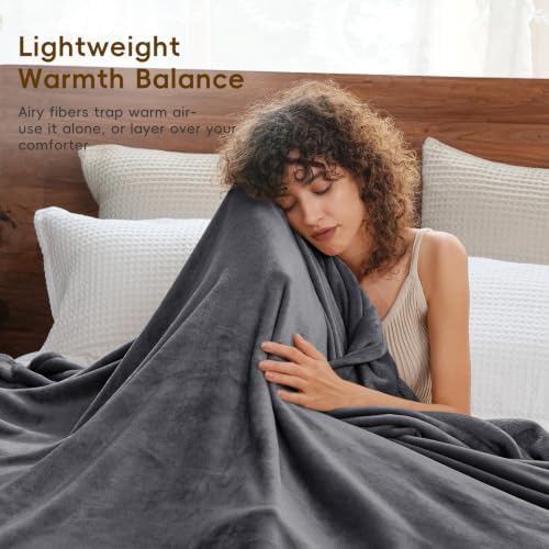 PHF Fleece Blanket King 108"x90" - 300GSM Lightweight Airy Warmth