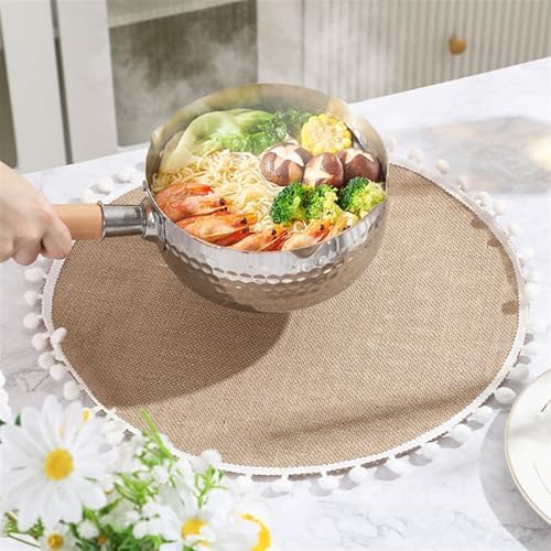 Lifup 15 Inch Round Placemats Set of 8 Woven Placemats Washable