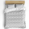Duvet Cover Set Queen, Abstract Lattice Diamond Texture 3 Piece