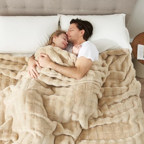 Cozy Bliss Fluffy Faux Fur Throw Blanket for Couch,Warm Cozy Soft