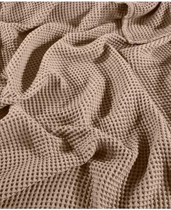 Waffle Weave Bedspread Queen Size Stone Gray 100% Cotton Lightweight