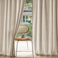 MIULEE Non-See-Through Privacy Linen Curtains 52W x 96L Inch Taupe