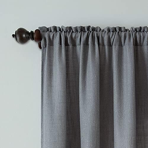 Valea Home Soft Burlap Natural Rod Pocket Window Curtain Panels for