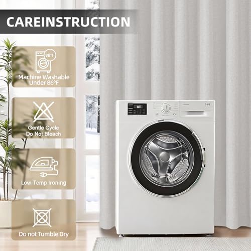 Linen Textured 100% Blackout Curtains - Thermal Insulated & Energy