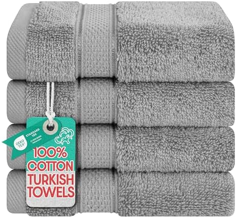 American Soft Linen Salem Washcloth Sets, 4 Piece Luxury 600 GSM 100%