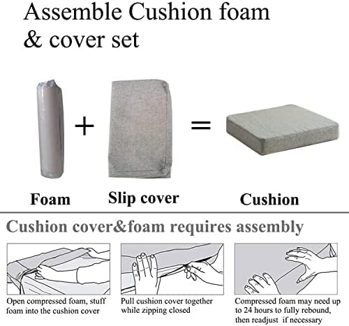 Chair Cushion for Dining Chairs with Ties Non Slip Memory Foam Kitchen