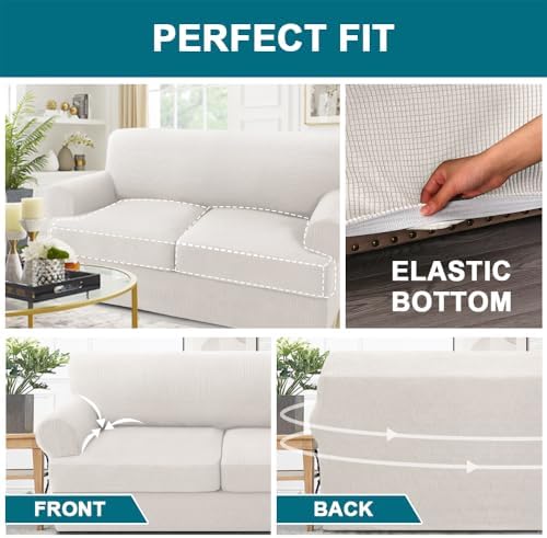 Turquoize 3 Piece T Cushion Sofa Slipcovers Stretch Couch Cover