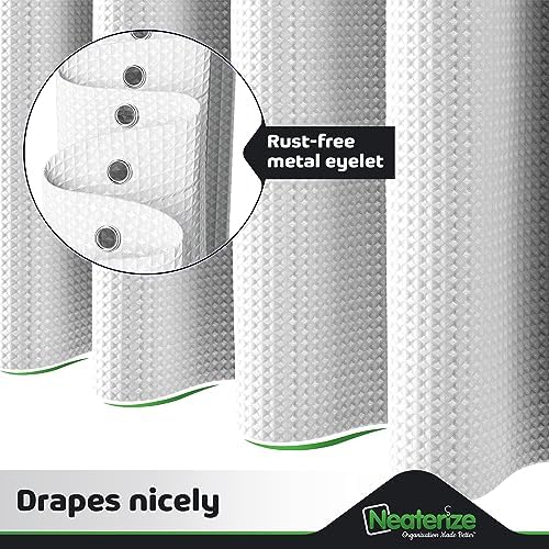 NEATERIZE Shower Curtain White - Hotel Style Shower Curtains for